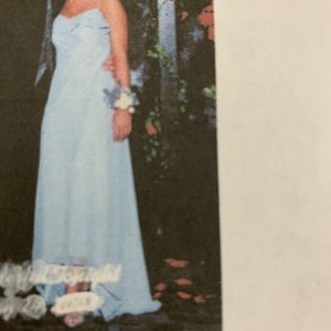 DAVIDS BRIDAL Bridesmaid Formal Dress Shawl Blue 2